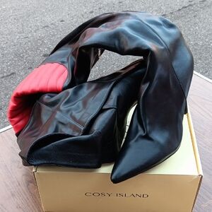 Black and Red Leather Boots
